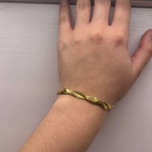 Elegant Gold-Tone Twisted Bracelet